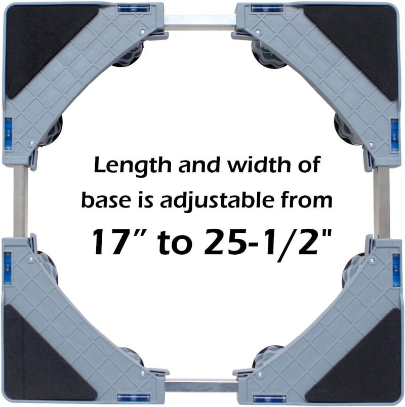 Maxworks Washing Machine Base Stand with 4 Locking Wheels & 8 Strong Feet, Adjustable Flat Dolly Cart Mobile Base for Washer, Dryer, Refrigerator, Furniture and Appliance - 660 lbs Capacity - Image 5